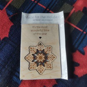 🌸 3 for $20 🌸 5 x 7 Wooden Card with Snowflake Ornament